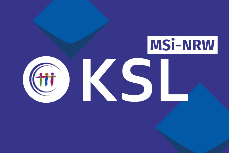 Abkürzung KSL mit Zusatz Arnsberg vor den blauen Kacheln des KSL-MSi-NRW