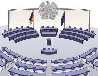 So sieht der leere Bundestag aus. 