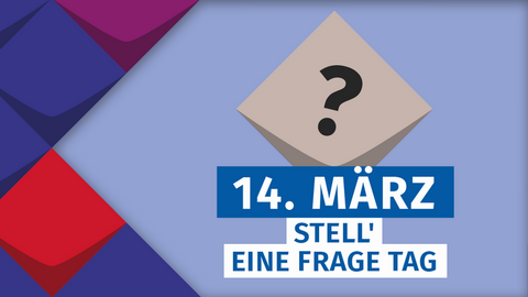 Der Stell'-eine-Frage-Tag vor bunten Kacheln der KSL.NRW
