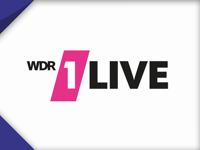 Bannerbild mit Farbkacheln und dem Logo von WDR1Live