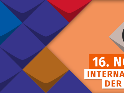 Der 16. Oktober ist der Internationale Tag der Toleranz. Das Datum steht auf orange-farbiger Kachel - Symbol der KSL.NRW