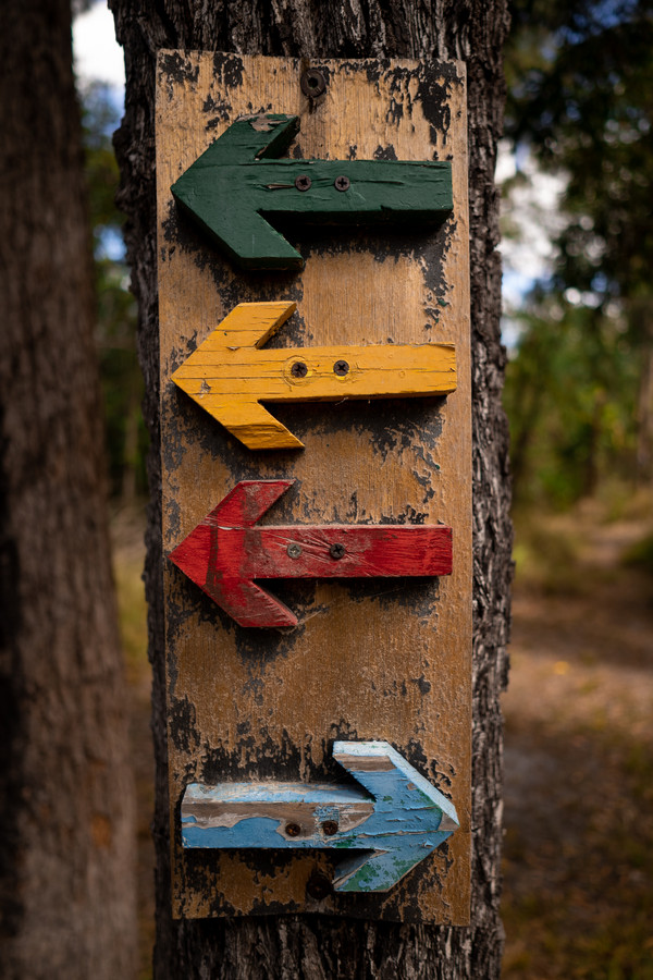 Ein Wegweiser in verschiedene Richtungen (Photo by Meta Studio 35 on Unsplash) Ein Wegweiser mit Pfeilen in verschiedene Richtungen