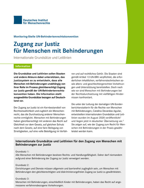Zugang zu Justiz Zugang zu Justiz - Hrg. Dt. Institut für Menschenrechte