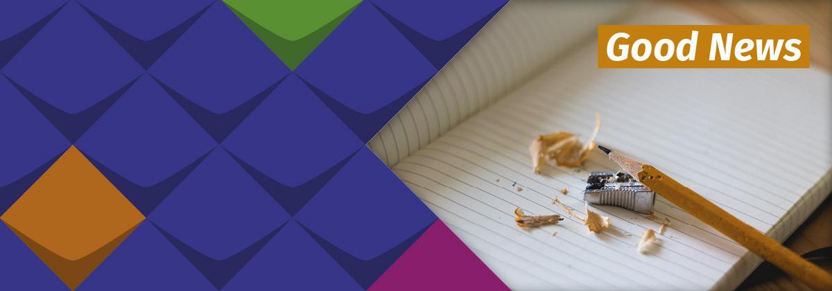 Good News/Gute Nachrichten: Ein gespitzter Bleistift steht symbolisch für die Blog-Artikel, die die Autor*innen der KSL.NRW zukünftig regelmäßig veröffentlichen Ein gerade angespitzter Bleistift auf einer noch unbeschriebenen Seite