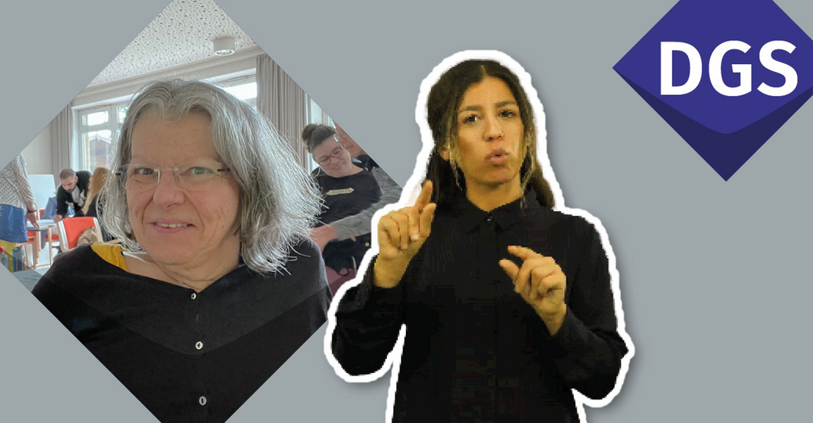 Schmuckbild: DGS-Übersetzung von Ellen Romberg-Hoffmanns Blog mit einer DGS-Übersetzerin
