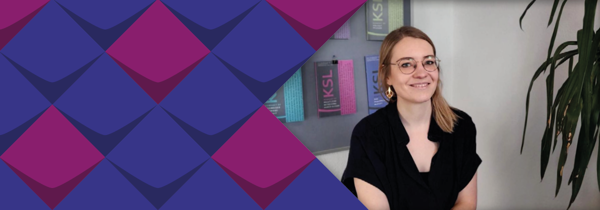 Ein Foto von Debora Stockmann: Sie ist die neue Leitern des KSL.Münster -eine junge Frau mit Brille