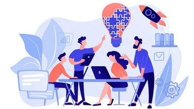 Digitale Veranstaltung. Die Menschen diskutieren am Computer. Digitale Veranstaltung. Die Menschen diskutieren am Computer.
