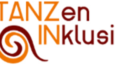 Logo mit dem Schriftzug TANZen INklusiv und darunter zwei ineinandergreifende Wellensymbole.