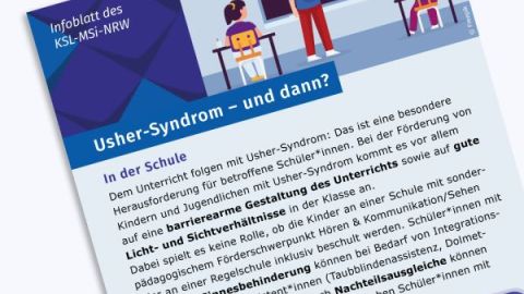 Ansicht des Infoblatts "Usher-Syndrom in der Schule"