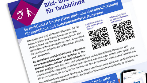 Infoblatt "Bild- und Videobeschreibung für Taubblinde"