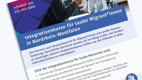 Ansicht des Infoblattes zu Integrationskursen
