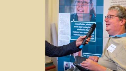 Zu sehen ist KSL-Jurist Carl Wilhelm Rößler bei einem Interview während der PB-Woche 2018