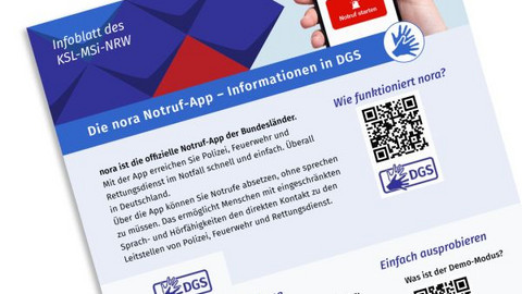 Infoblatt zur Notruf-App Nora