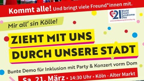 Flyer Demo Welt-Downs-Syndrom-Tag