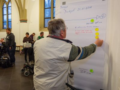 Jeder Teilnehmende konnte am Ende der Veranstaltungen seine Meinung auf ein Flipchart schreiben.