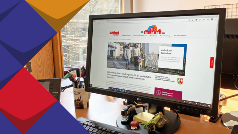 Kacheln der KSL und ein Computerbildschirm der die Aktionswebseite zeigt
