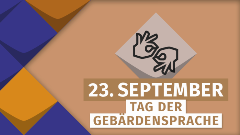 Kacheln der KSL.NRW und ein Hinweis zum Aktionstag: am 23.9. ist Internationaler Tag der Gebärdensprache