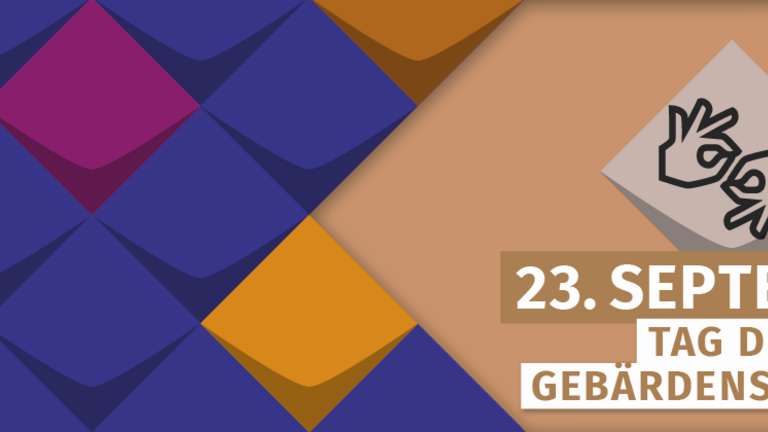 Kacheln der KSL.NRW und ein Hinweis zum Aktionstag: am 23.9. ist Internationaler Tag der Gebärdensprache